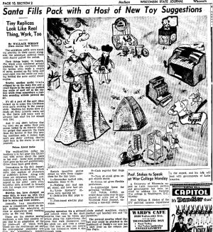 Wisconsin State Journal toy ads: 1950s